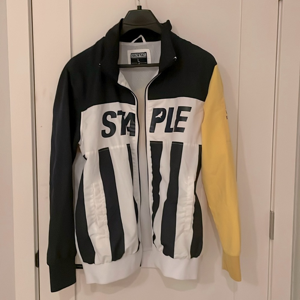 Staple Men’s Large Windbreaker Blue White and Yellow